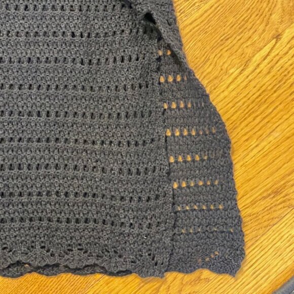 AUDREY PARKS + Francesca's Crochet Black Midi Dress Halter NEW NWT XL - Picture 6 of 10